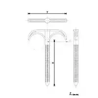 Hak plastikowy podwójny FI 14/20 L-77 (50 szt.) TIA F-693181