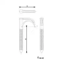 Hak plastikowy pojedynczy FI 14/25 L-100 (50 szt.) TIA F-693167