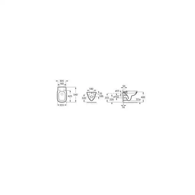 DEBBA Miska WC Bez Kołnierza 54x35,5 RIMLESS ROCA A34699L000