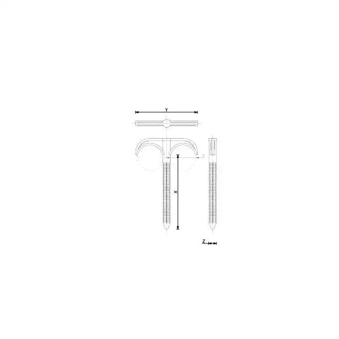 Hak plastikowy podwójny FI 14/20 L-77 (50 szt.) TIA F-693181