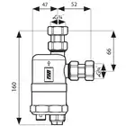 Kompaktowy separator zanieczyszczeń FAR 401, z magnesem i zaworem spustowym, kątowe przyłącze GW G3/4 AFRISO 7774010