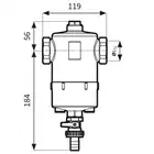 Separator zanieczyszczeń FAR 213, z magnesem i zaworem spustowym, przyłącza Rp1 1/4&quot; AFRISO 7772130