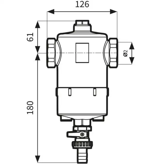 Separator zanieczyszczeń FAR 215, z magnesem i zaworem spustowym, przyłącza Rp2'' AFRISO 7772150