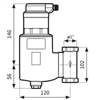 Separator powietrza FAR 312, z odpowietrznikiem automatycznym, przyłącza Rp1'' AFRISO 7773120