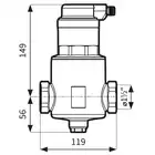 Separator powietrza FAR 314, z odpowietrznikiem automatycznym, przyłącza Rp1 1/2&quot; AFRISO 7773140