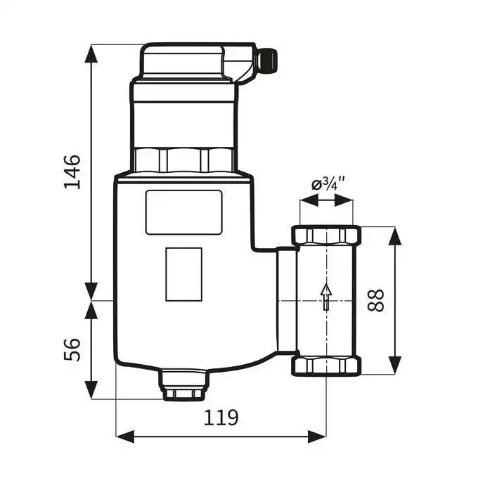 Separator powietrza FAR 301, z odpowietrznikiem automatycznym, ruchome przyłącza Rp3/4'' AFRISO 7773010