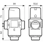 Termostatyczny zawór mieszający ATM 763, DN20, G1&quot;, 35÷60°C, Kvs 3,2 m3/h AFRISO 1276310