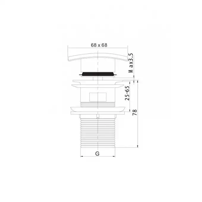 Korek spustowy klik-klak kwadratowy 5/4&quot; HYDROLAND K.KKD-KW