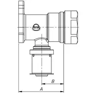 Kolano ścienne mosiężne z uszami GW Press - 20 Rp1/2&quot; L = 41 mm KAN-therm 1009285062