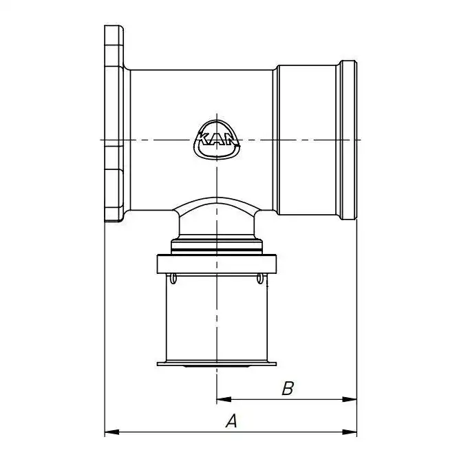 Kolano ścienne mosiężne z uszami GW Press - 20 Rp3/4&quot; L = 54 mm KAN-therm 1009285032