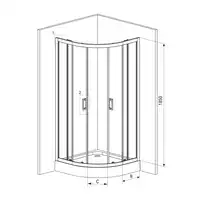 Kabina FUNKIA półokrągła, szkło transparentne 90x90 cm DEANTE KYP_051K