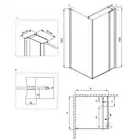 Kabina CUBIC kwadratowa szkło transparentne z powłoką profil chrom 90x90 cm DEANTE KTI_043P