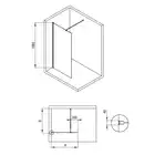 Ścianka stała KERRIA PLUS nero szkło transparentne z powłoką 90 cm DEANTE KTS_N39P