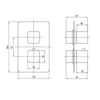 Element zewnętrzny do BOX-A termostatycznego BXY_X44T nero DEANTE BXY_NECT