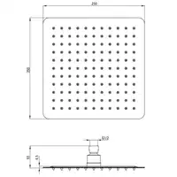 CASCADA chrom FLOKS Głowica natryskowa stalowa kwadratowa 250x250 mm DEANTE NAC_002K