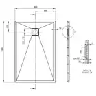 Brodzik CORREO prostokątny antracyt/titanium granitowy 120x80 cm DEANTE KQR_T44B