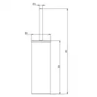 ROUND szczotka WC z pojemnikiem, wolnostojąca, chrom DEANTE ADR_0712