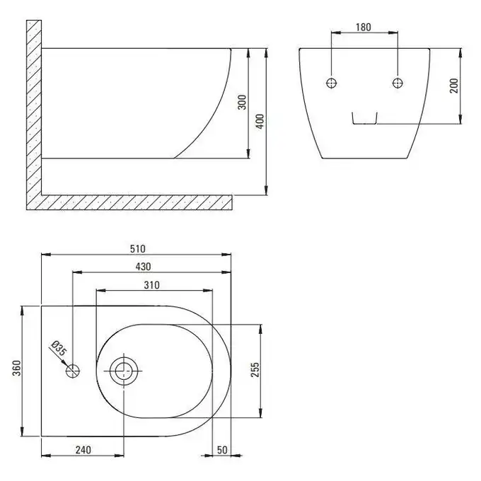 Bidet PEONIA antracyt/titanium wiszący DEANTE CDE_DBPW