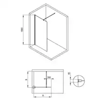 Ścianka stała KERRIA PLUS chrom szkło transparentne z powłoką 80 cm DEANTE KTS_038P