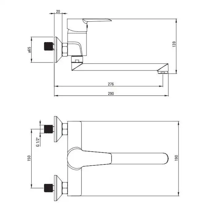 Bateria CORIO chrom zlewozmywakowa ścienna DEANTE BFC_080M