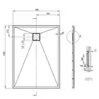 Brodzik CORREO prostokątny nero granitowy 120x90 cm DEANTE KQR_N43B