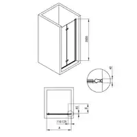 Drzwi KERRIA PLUS jedna część chrom szkło transparentne z powłoką 90 cm DEANTE KTSX041P