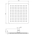 CASCADA chrom FLOKS Głowica natryskowa stalowa kwadratowa 250x250 mm DEANTE NAC_002K