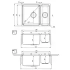 Zlewozmywak stal podblatowy EGERIA satyna 1,5-komorowy B/O 580x440x200 3,5&quot; + osprzęt SPACE SAVER DEANTE ZPE_050C