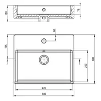 Umywalka TEMISTO biała stawiana na blat, 500x400 mm DEANTE CDT_6U4S