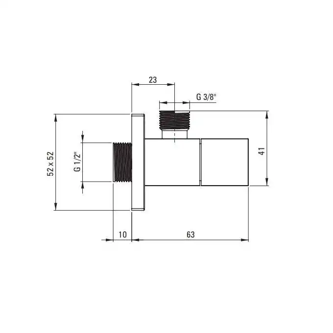 Zawór kątowy ozdobny z głowicą ceramiczną kwadratowy z filtrem 1/2&quot; - 3/8&quot; DEANTE VFA_B62S