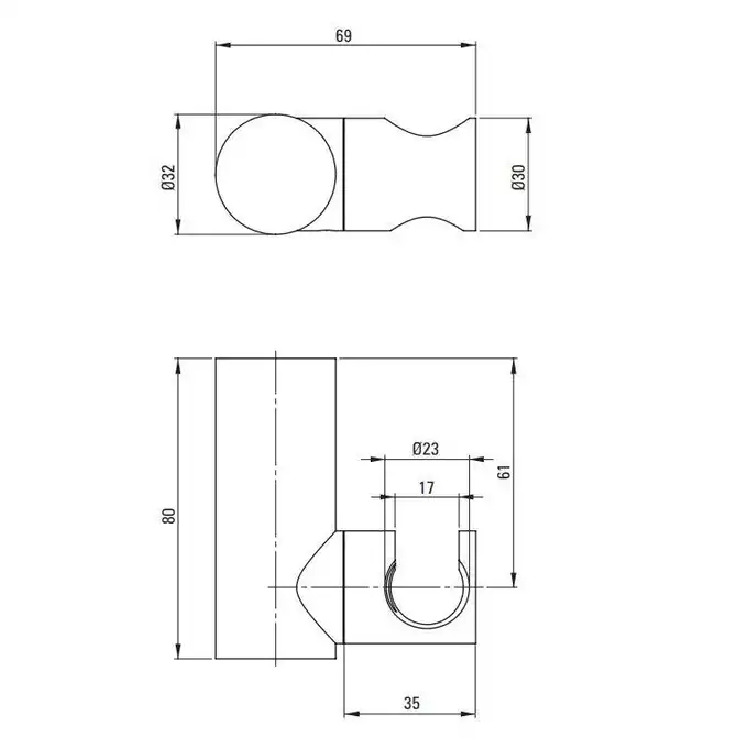 Uchwyt punktowy ROUND mosiężny titanium DEANTE ANR_D21U