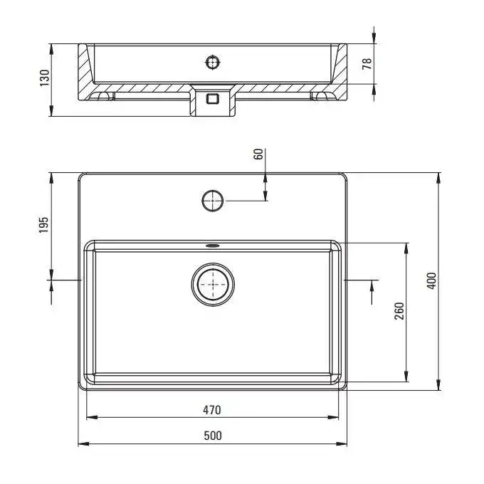 Umywalka TEMISTO biała stawiana na blat, 500x400 mm DEANTE CDT_6U4S