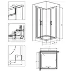 Kabina FUNKIA nero 80X80 kwadratowa DEANTE KYC_N42K