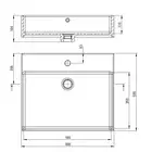 Umywalka TEMISTO biała stawiana na blat 600x500 mm + konsola stojąca DEANTE CDTS6U6S