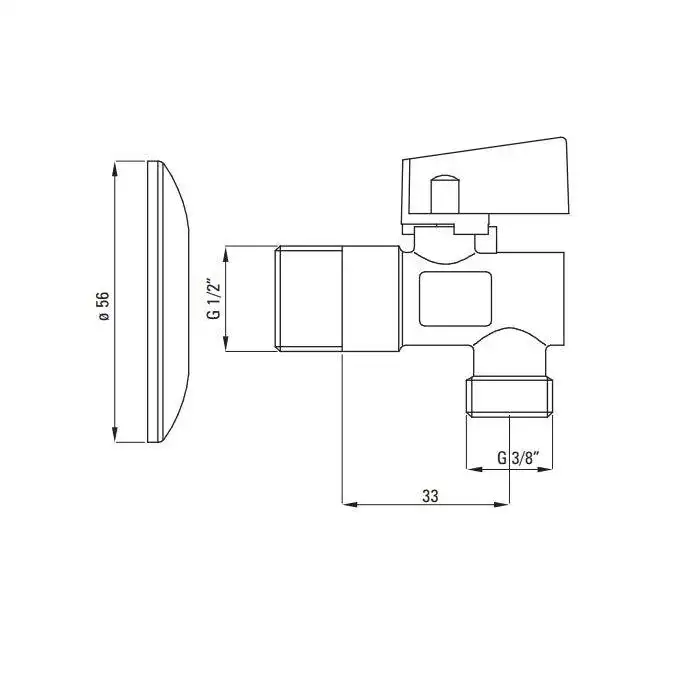 Zawór kątowy z filtrem 1/2&quot; - 3/8&quot;, w kartoniku DEANTE VFA_B62K