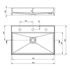 Umywalka CORREO antracyt/titanium metalik stawiana na blat 600x400 mm DEANTE CQR_TU6S