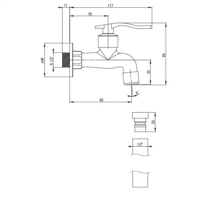 Bateria 1/2&quot; z Aeratorem i adapterem DEANTE BEZ_122L