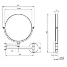 ROUND Lusterko kosmetyczne na ramieniu, 2-str, powiększenie x3, nero DEANTE ADR_N811