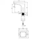 Bateria chrom sensorowa umywalkowa stojąca z regulacją temperatury w korpusie zasilana bateryjnie 4x1,5V DEANTE BCH_029R