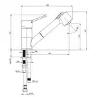 Bateria NARCYZ chrom zlewozmywakowa z wyciąganą słuchawką DEANTE BDN_071M