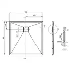 Brodzik CORREO kwadratowy nero granitowy 90x90 cm DEANTE KQR_N41B