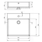 Umywalka TEMISTO biała stawiana na blat 500x500 mm + konsola stojąca DEANTE CDTS6U5S