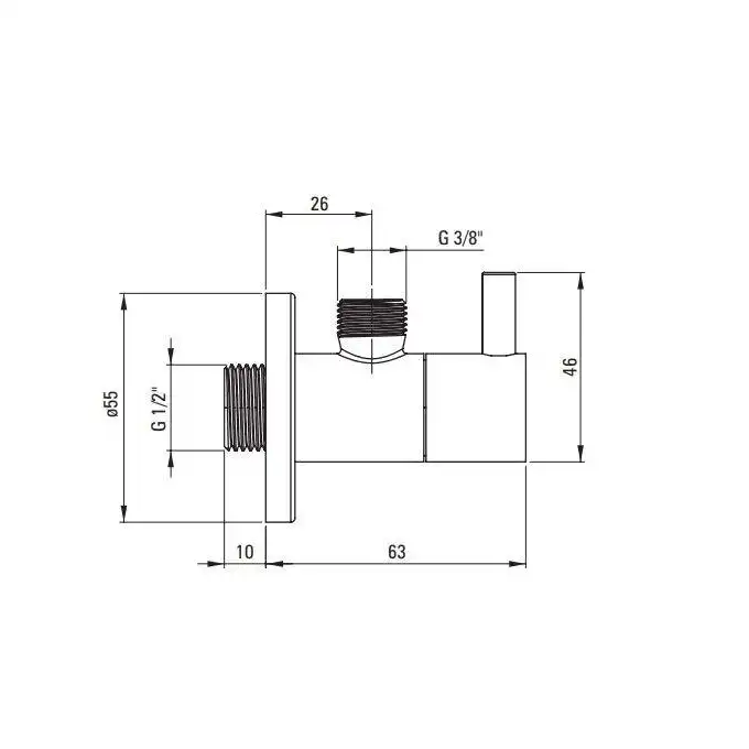 Zawór kątowy ozdobny z głowicą ceramiczną okrągły z filtrem 1/2&quot; - 3/8&quot; DEANTE VFA_B62R