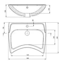 Umywalka VITAL biała wisząca, 60 cm z przelewem DEANTE CDV_6U6W