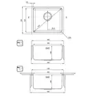 Zlewozmywak stal podblatowy EGERIA satyna 1-komorowy B/O 380x440x200 3,5&quot; + osprzęt SPACE SAVER DEANTE ZPE_010A