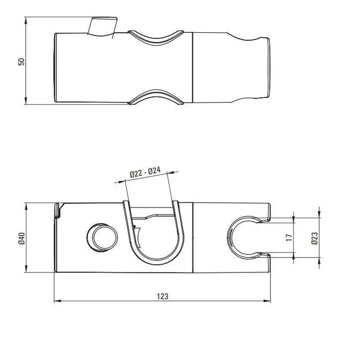 Uchwyt słuchawki prysznicowej na drążek (FI 22, 23, 24 mm), EASY ON DEANTE ANM_021U