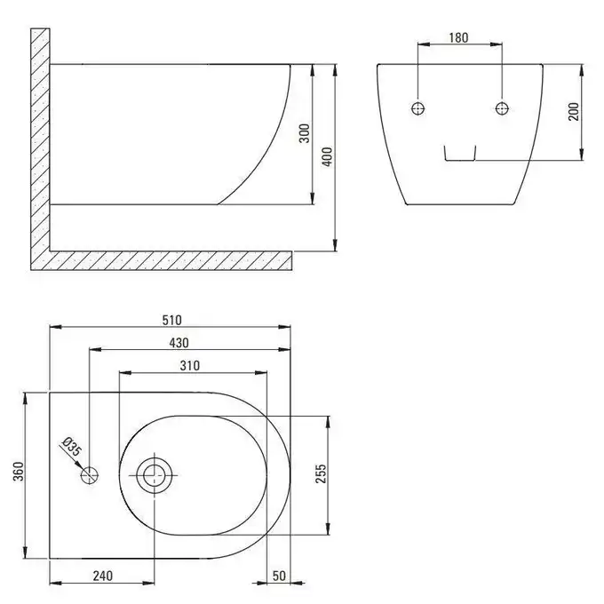 Bidet PEONIA biały wiszący DEANTE CDE_6BPW