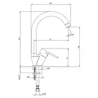 Bateria CHABER chrom zlewozmywakowa z wylewką &quot;U&quot; DEANTE BGC_062M