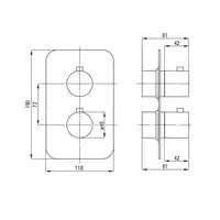 Element zewnętrzny do BOX-A termostatycznego BXY_X44T chrom okrągłe DEANTE BXY_0EBT