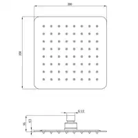 CASCADA chrom FLOKS Głowica natryskowa stalowa kwadratowa 200x200 mm DEANTE NAC_005K